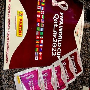 Panini FIFA World Cup Qatar 2022 Soccer 1 Album Stickers 5 Packets